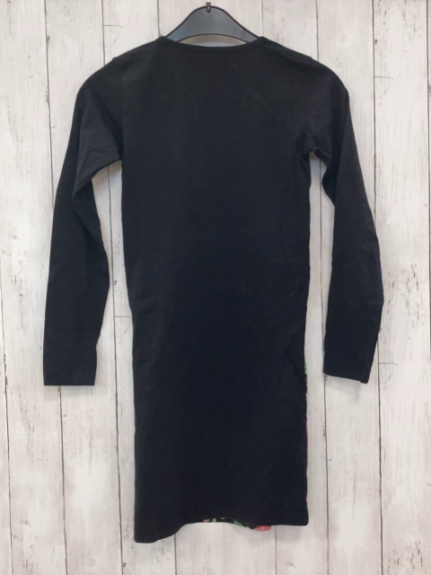 Desigual  Kleid  Gr. 146/152  schwarz bunte Blumen + Schrift 