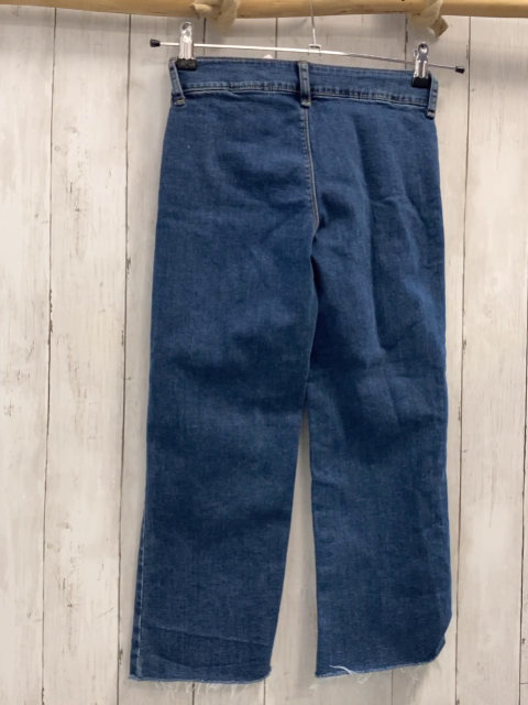   Hose  Gr. 140  blau Jeans Bund verstellbar  Fransensaum 