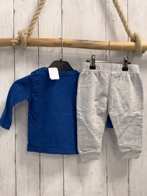 2tlg Orsolino  Langarmshirt + Joggingose  Gr. 68  blau Polizeiauto Straße + grau 