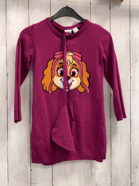 Nickelodeon  Kleid + Tasche  Gr. 116  pflaume Strick Paw Patrol 