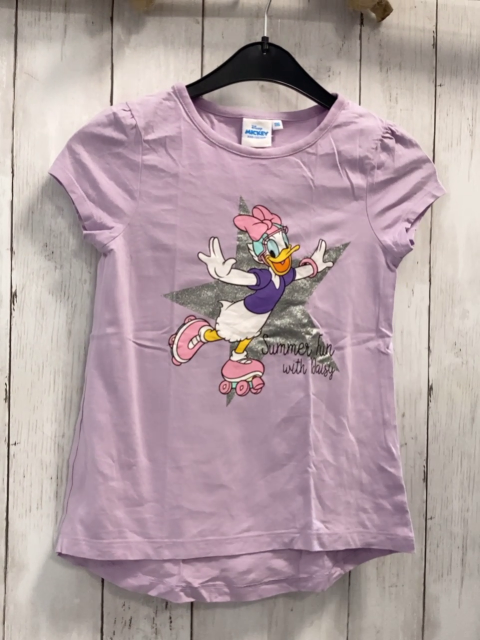 Disney  T-Shirt  Gr. 116  rosa Daisy Duck silber glänzender Stern 