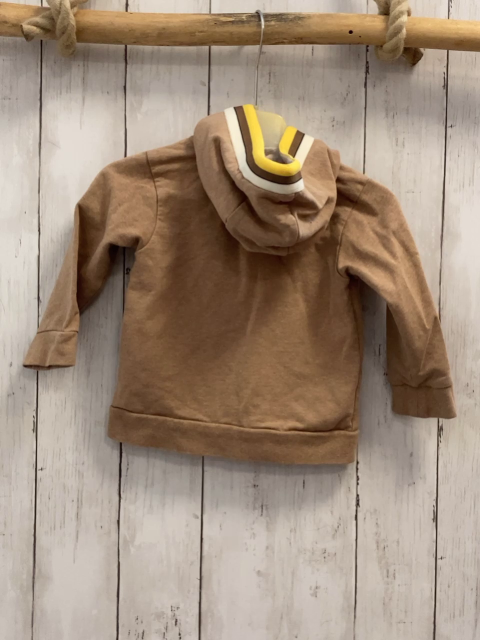 Steiff  Sweatjacke  Gr. 80  sand Kapuze mit weiß braun gelbem Streifenbund 