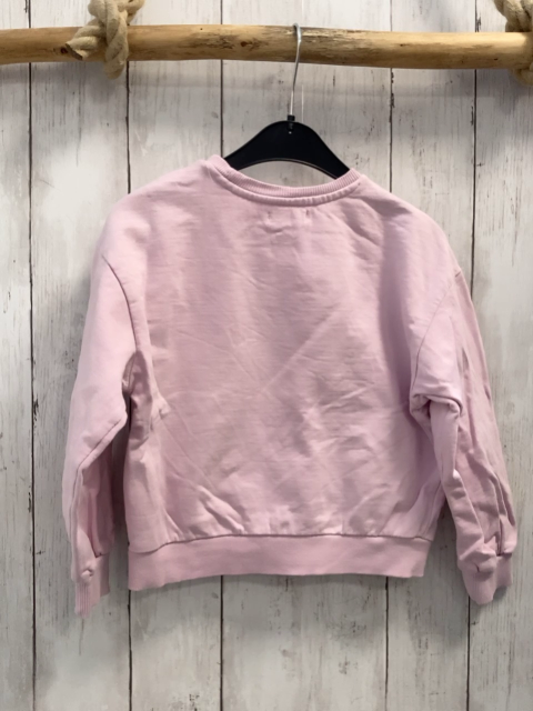 Sinsay Pullover Gr. 122  rosa Blumen Schrift