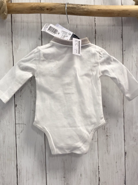 neu  Body  Gr. 56  weiß braun weiß gestreifter Polokragen lang 
