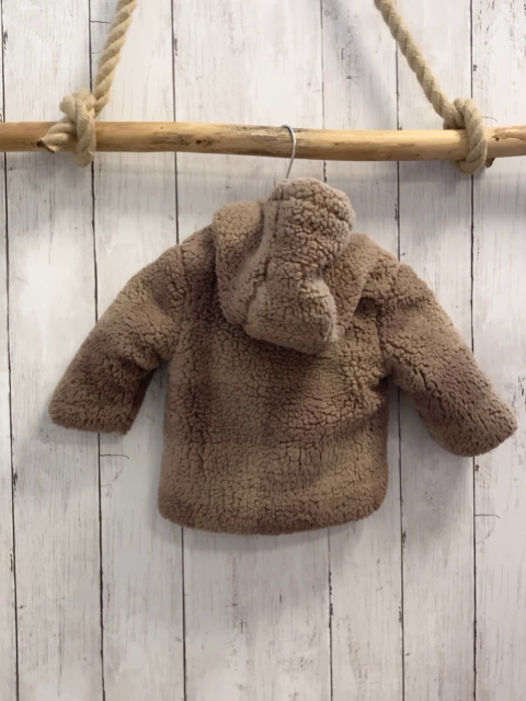   Teddyjacke  Gr. 62  beige hellbraun kariert 