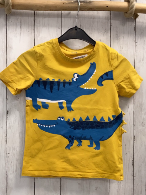   T-Shirt  Gr. 122  gelb blaue Krokodile 