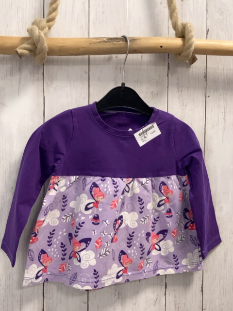   Langarmshirt  Gr. 92  lila lavendel Elfe Federn Blätter 
