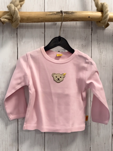 Steiff  Langarmshirt  Gr. 62  rosa Plüschbärenkopf 