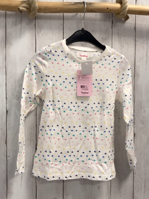 neu  Langarmshirt  Gr. 110  weiß bunte Herzen 