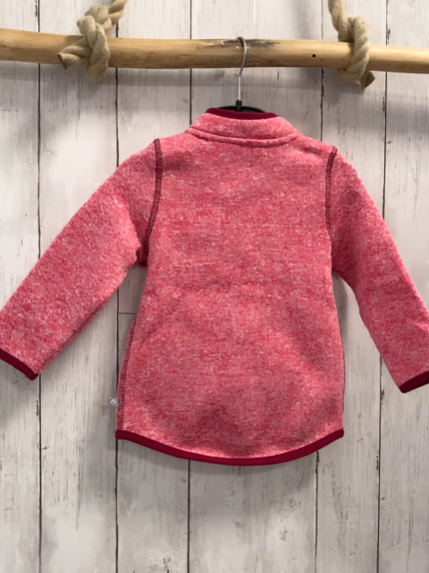   Strickjacke  Gr. 86  pink weiß meliert roter Bund 
