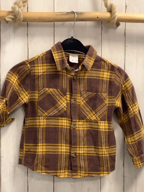 Zara  Hemd  Gr. 104  braun schwarz mais weiß kariert 