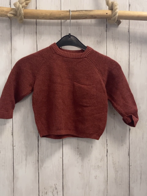 Zara  Pullover  Gr. 86  rostrot Strick Struktur 