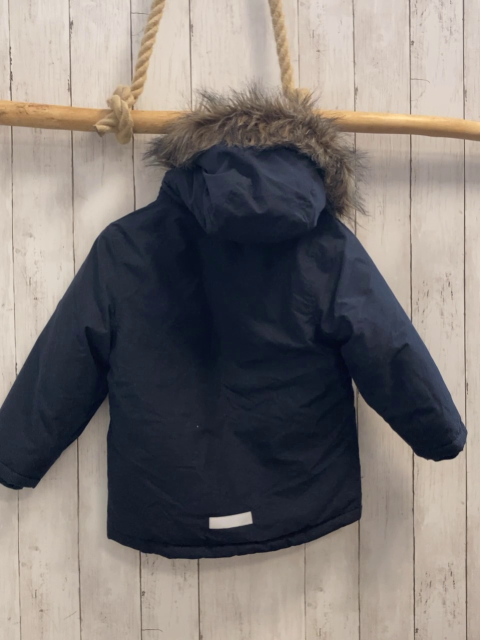 name it Winterjacke Gr. 110  blau abtrennbarer Kunstfellbund an der Kapuze
