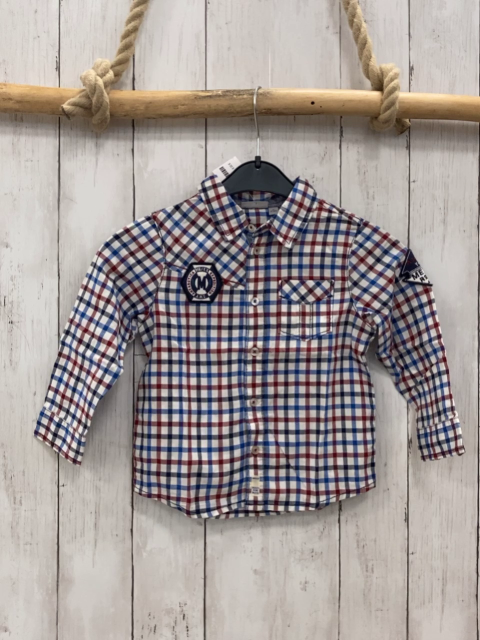 Mexx  Hemd  Gr. 92  weiß blau rot schwarz kariert 