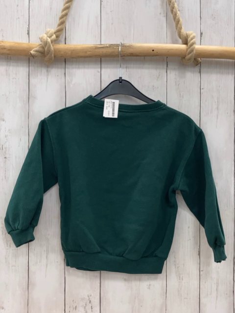 Zara  Pullover  Gr. 116  grün Bär weiße Schrift 