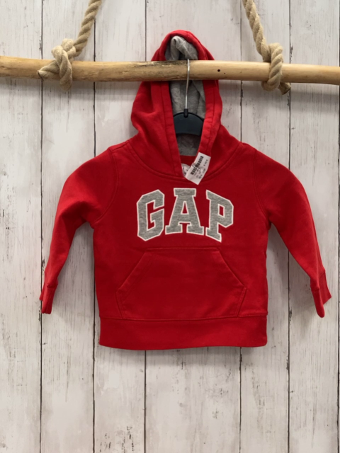 GAP  Pullover  Gr. 92  rot Kapuze graue Schrift 