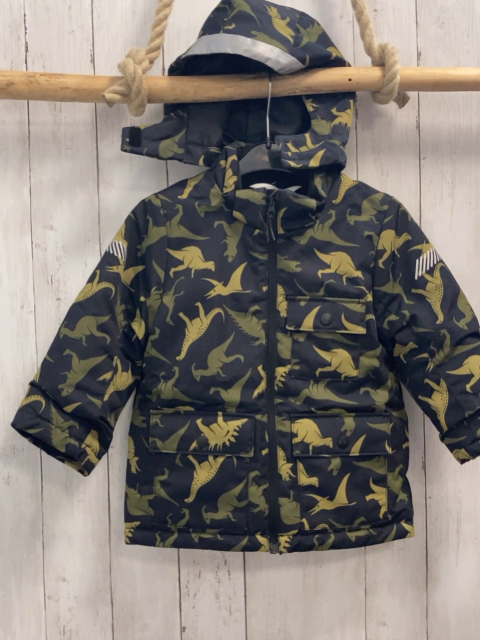 H&M Winterjacke Gr. 98  schwarz oliv Dinos