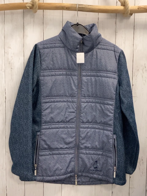 Wind Sportwear  Softshelljacke  Gr. 170  grau hellgraue Streifen + dunkelgraue schräger Streifen mit weiß blau meliert 