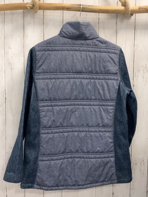 Wind Sportwear  Softshelljacke  Gr. 170  grau hellgraue Streifen + dunkelgraue schräger Streifen mit weiß blau meliert 