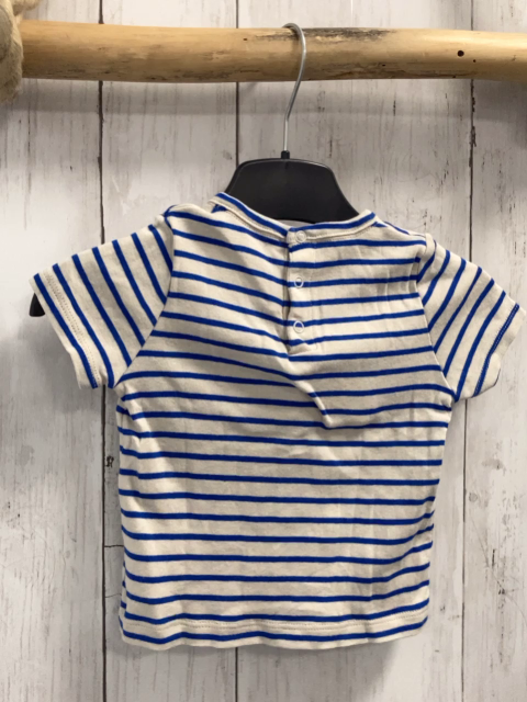 Petit Bateau  T-Shirt  Gr. 74  hellgrau blaue Streifen 