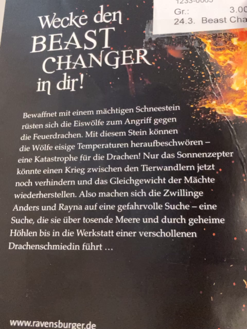 Beast Changers  Taschenbuch Im Reich derr Feuerdrachen 