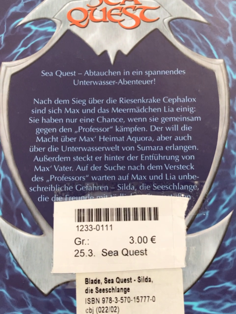 Sea Quest Buch Silda, die Seeschlange 