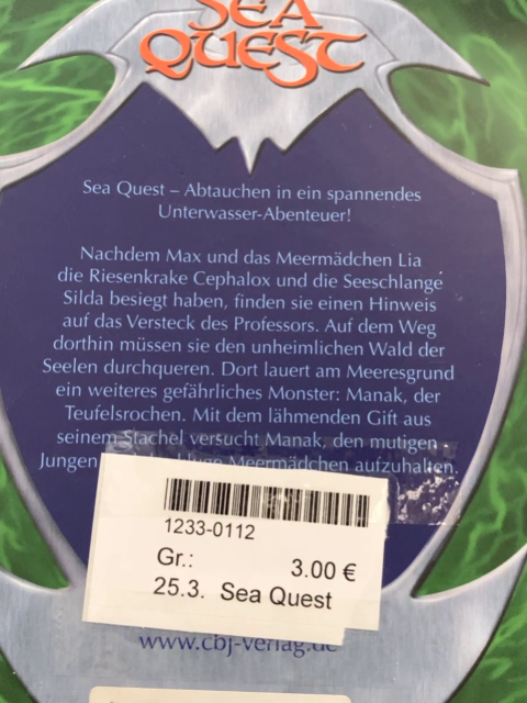 Sea Quest Buch Manak, der Teufelsrochen 