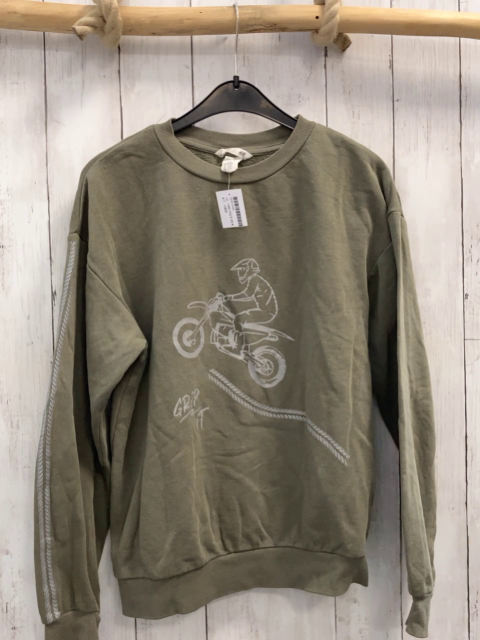 H&M  Pullover  Gr. 146/152  kiwi graues Mofa + Straße 