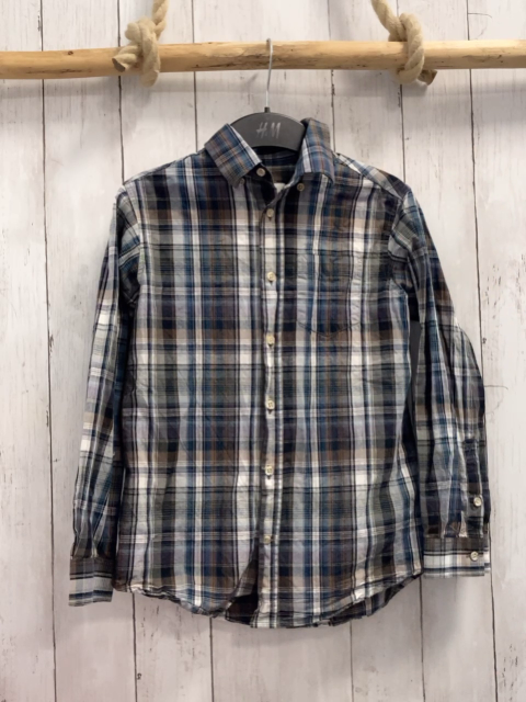 Cyrillus Hemd Gr. 140  blau braun grau kariert