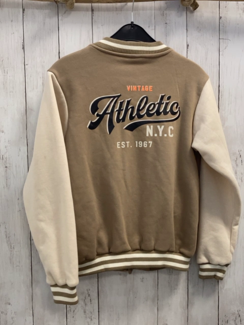   Sweatjacke   Gr. 158  sand creme Ärmel Schrft 