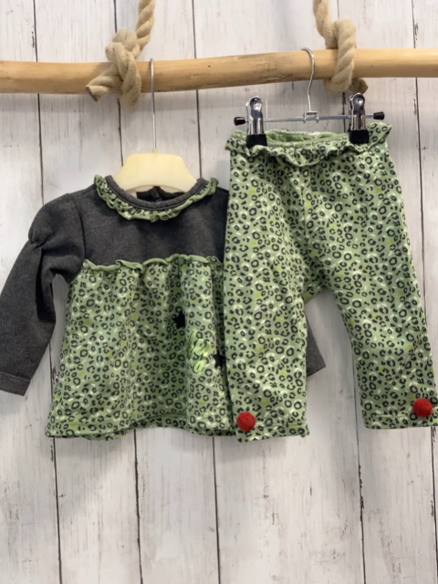 2tlg  Pullover + Jogginghose  Gr. 62  mint grau weißer Druck + grau 