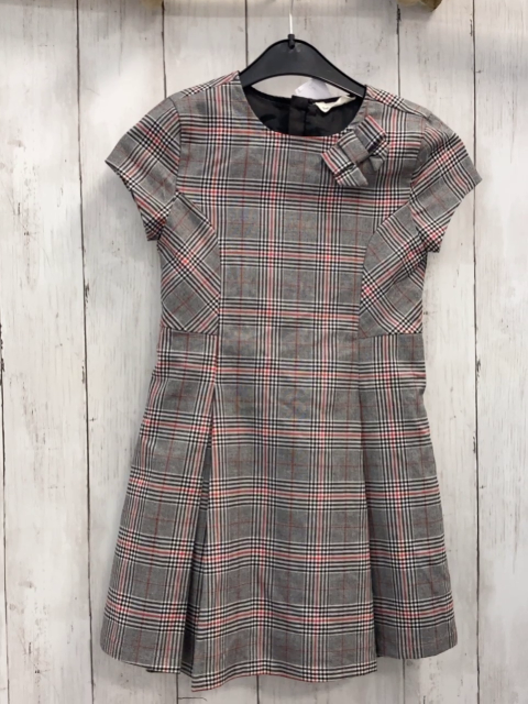   Kleid  Gr. 116  grau schwarz rot kariert Schleife 