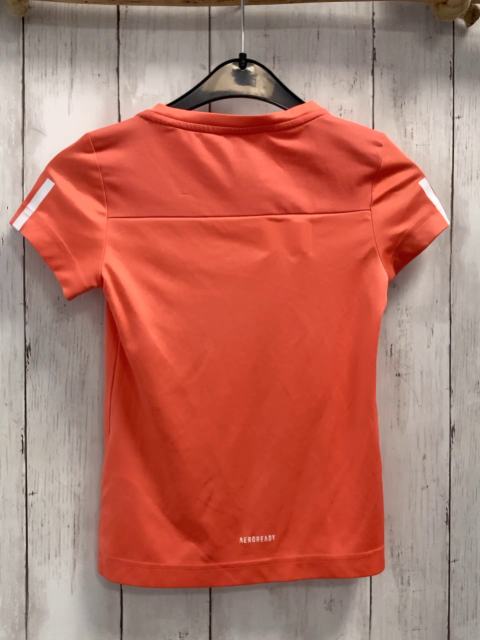 Adidas  Sportshirt  Gr. 116  orange weiße Streifen + Schrift 