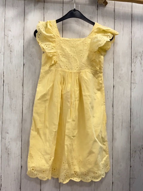 H&M  Kleid  Gr. 128  gelb Rüschen mit Lochstickerei 