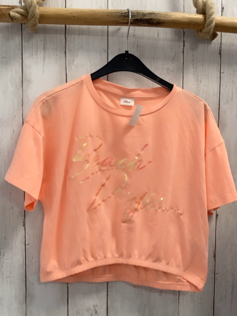 S´Oliver  T-Shirt  Gr. 152  orange glänzende Schrift 