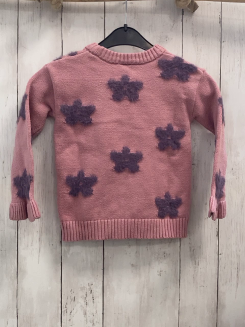  Pullover Gr. 104  rosa lila Blumen Strick