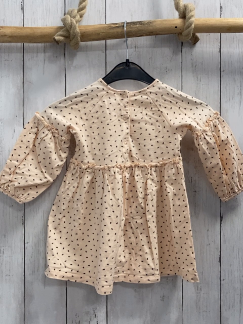 Next  Kleid  Gr. 80  heller apricot ton schwarze Halbkreise Tiergesicht 