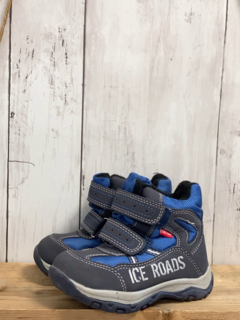   Boots  Gr. 24  grau hellblau weiße Nähte gefüttert 