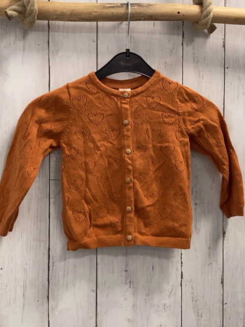 H&M  Strickjacke  Gr. 86  orange Herzen 