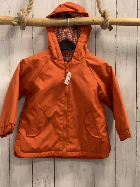 Zara  Regenjacke  Gr. 98  orange gummiert kariertes Fugger 