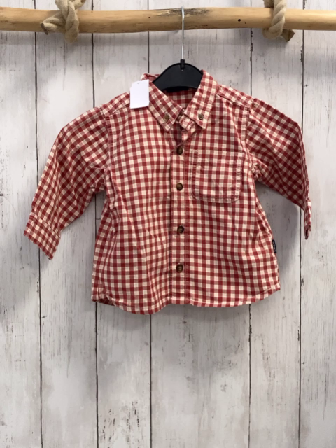 H&M  Hemd  Gr. 80  rot beige grau kariert 