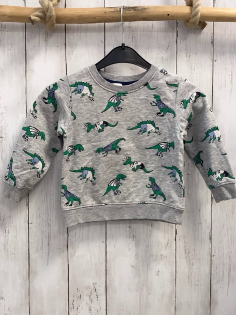 H&M  Pullover  Gr. 92  grau Krokodile mit Fußbällen 