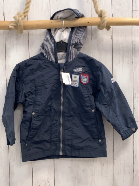   Jacke  Gr. 92  blau blau weiß gestreifte Kapuze 