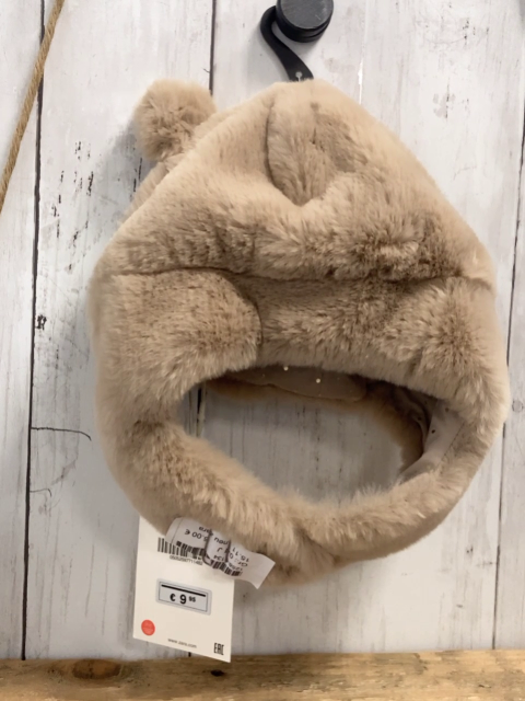 neu zara Mütze Gr. 0-1 J  beige Plüsch Ohren NP 9,95€