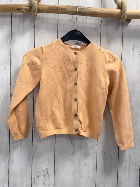 next Strickjacke Gr. 110  aprikot Lochmuster
