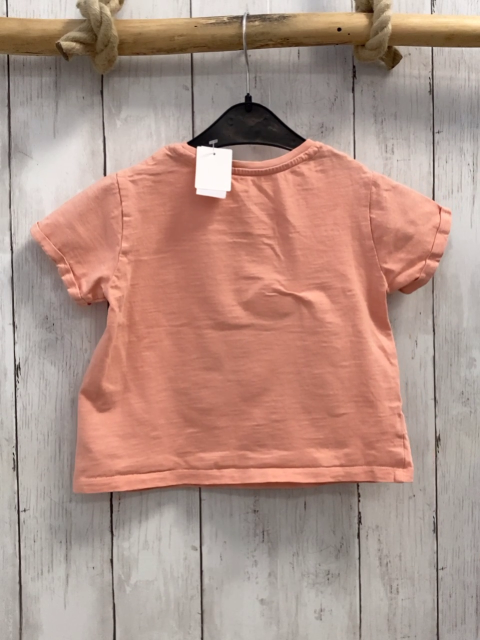 Next  T-Shirt  Gr. 98  lachs buntes Fahrzeug mit Pailetten 