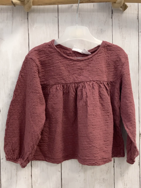 Zara  Langarmshirt  Gr. 98  brombeere Struktur 