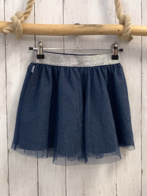 Jako-o  Rock Gr. 140  blau Tüllüberrock + Bund mit silber Glitzer 