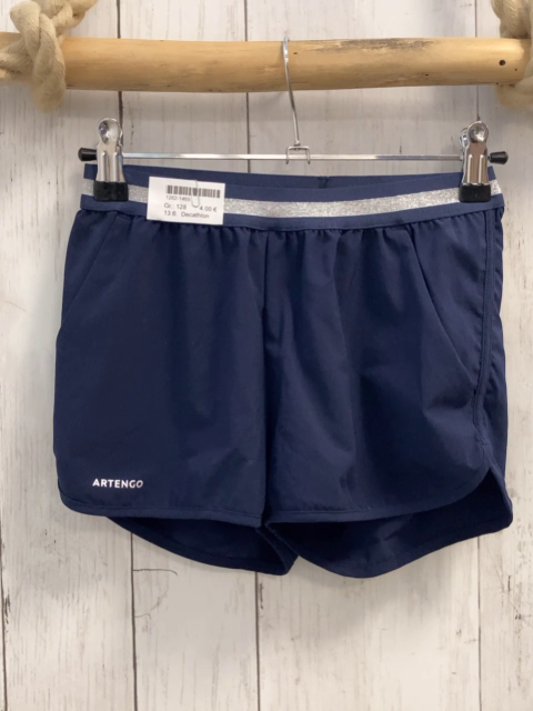 Decathlon  Shorts  Gr. 128  blau silber Glitzerstreifenbund 