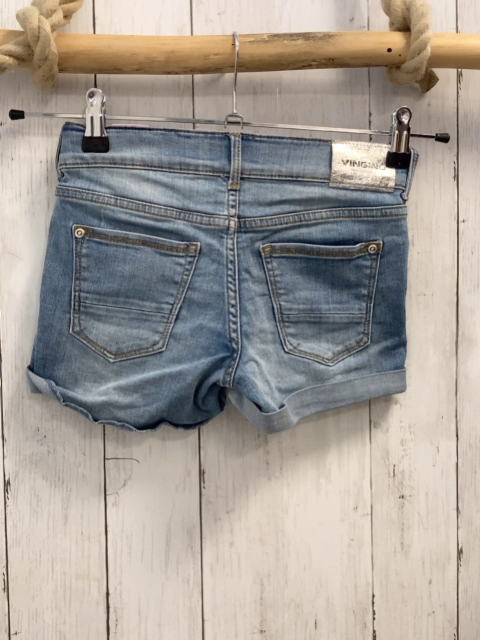 Vingino  Shorts  Gr. 140  blau Jeans Umschlag Bund verstellbar 
